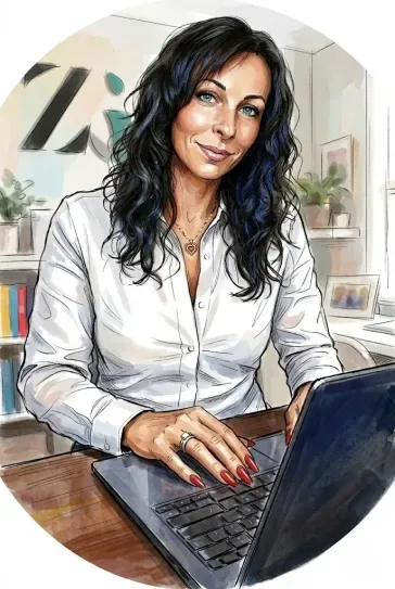 Iwona Dobrowolska, założycielka ZoiGO Creative Solutions, przy pracy nad stroną internetową